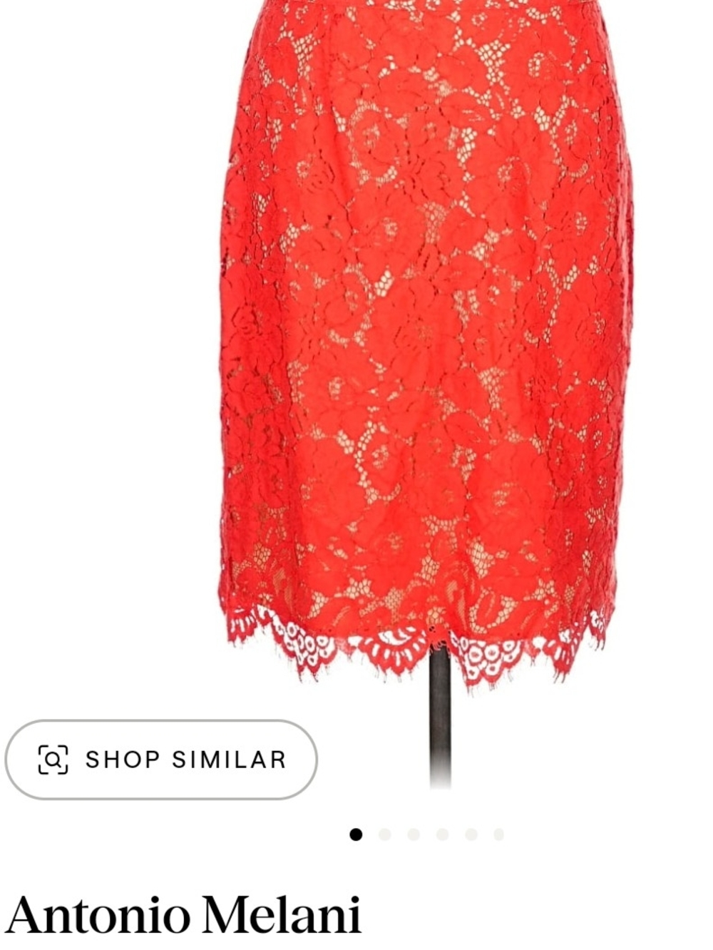 ANTONIO MELANI Coral Lace Pencil Skirt